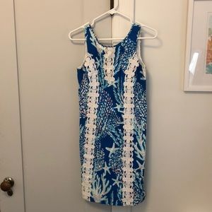 Lily Pulitzer white coral starfish beach shift dress